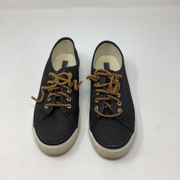 Sperry Top Sider Seacoast Canvas Slip On Shoes Sneakers Women Sz 7.5 Navy‎ Blue - Picture 2 of 16